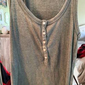 Aerie Real Soft 5 button Henley, green shade,m/m
